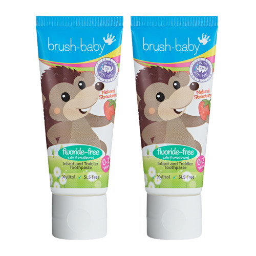 Brush-Baby | Brushbaby Non-Fluoride Strawberry Toothpaste (0-2 Years old) - Bundle of 2pcs